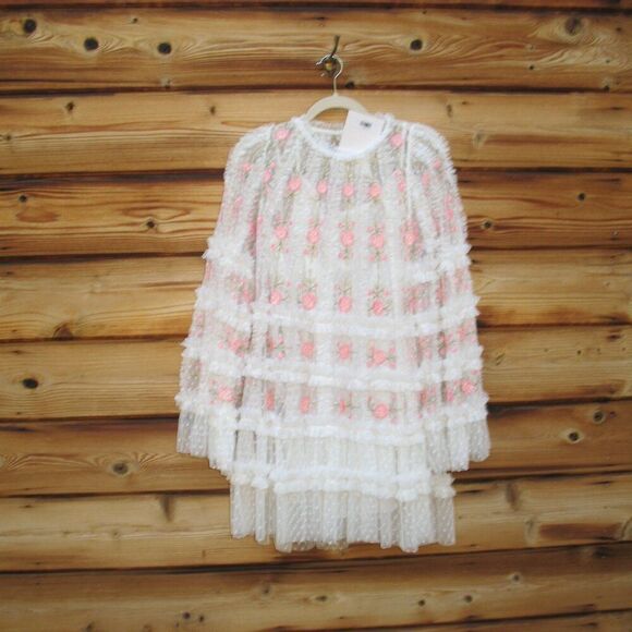 Mac Duggal 8031 Embroidered Flare Sleeve Embroidered Mini Dress - Picture 5 of 14